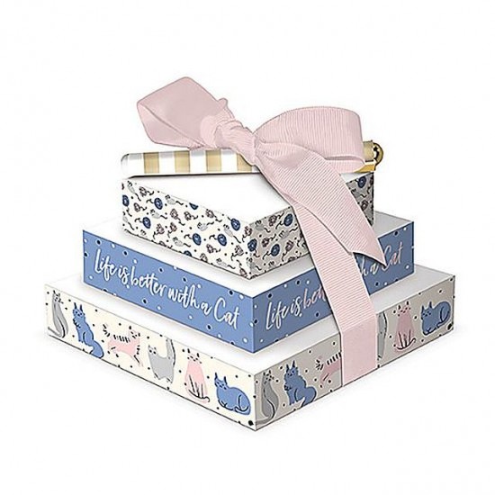 Tower of Note Pads w/Pen - Cats