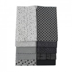 Fabric Bundle (1mX10 pcs) - BLACK &WHITE